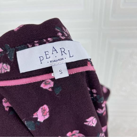 PEARL Lela Rose Floral Button Down Top Small - Picture 2 of 7